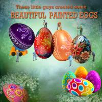 THEY CREATED PAINTED EGGS