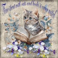 Most Recent Upload - Kitten and books